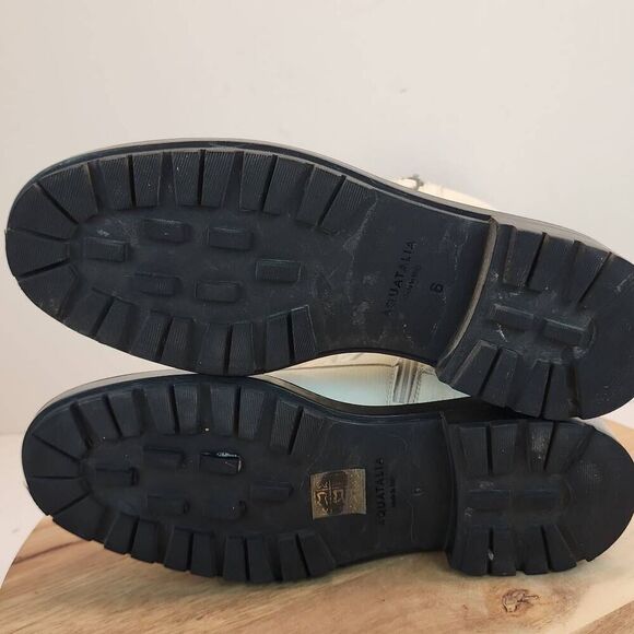 AQUATALIA LAILA WATER RESISTANT ZIP BOOTIE OFF WHITE LEATHER 6 M - Picture 10 of 12